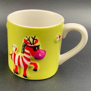 Porcelain Figural Holiday Zebra Giraffe & Birds Mug